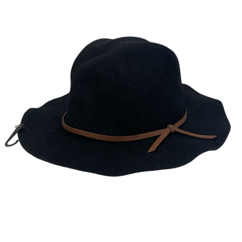 NWT Brixton Black 100% Wool Felt Wide Brim Rancher Hat Western Boho Festival OS
